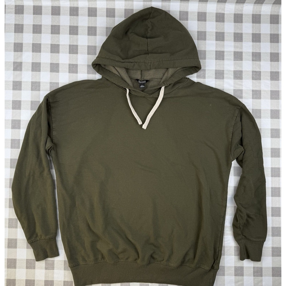 Buffalo David Bitton Hoodie Men's Large Olive Green Pullover Casual Streetwear